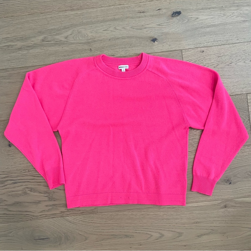 Minnie Rose Hot Pink Crewneck Cashmere Sweater